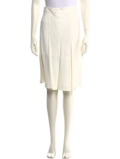 Pre-owned Giambattista Valli Pleated Accents Knee-length Skirt In Neutral