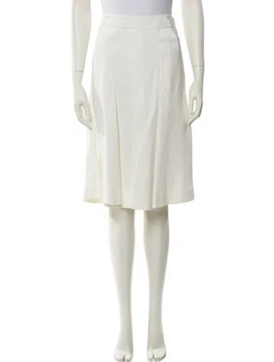 Pre-owned Giambattista Valli Pleated Accents Knee-length Skirt In Neutral