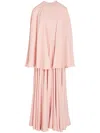 Giambattista Valli Pleated Cape Dress In Pink
