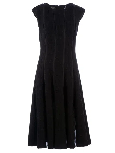 Giambattista Valli Pleated Flared Dress In Black