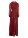 Giambattista Valli Pleated Floral-print Maxi Dress In Red