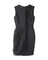 Giambattista Valli Pleated Midi Dress In Black Wool In Black