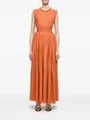 Giambattista Valli Pleated Sleeveless Dress In Orange