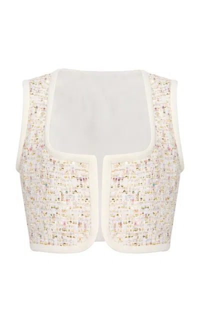 Giambattista Valli Pocket-detailed Boucle Jacket In Ivory