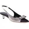 Giambattista Valli Pointed Toe Slingback Pump In Silver