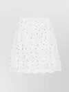 Giambattista Valli Polka Dot A-line Skirt With Lace Trim In White