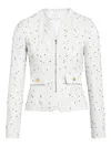 Giambattista Valli Polka-dot Lace-trim Mini Skirt In White
