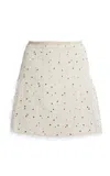 Giambattista Valli Polka-dot Boucle Mini Skirt In Ivory