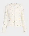 Giambattista Valli Polka-dot Boucle Zip Jacket In Neutral