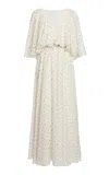 Giambattista Valli Polka-dot Georgette Maxi Dress In Ivory