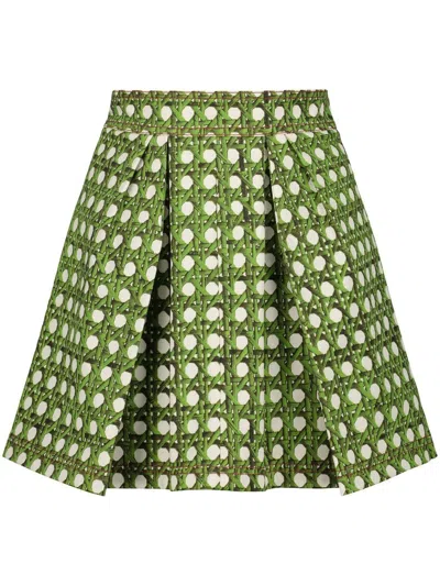 Giambattista Valli Printed Cotton Poplin Mini Skirt In Multicolor