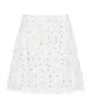 Giambattista Valli Polka-dot Lace-trim Mini Skirt In White