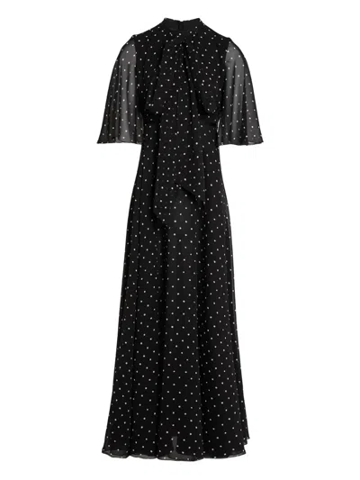 Giambattista Valli Polka-dot Maxi Dress In Black