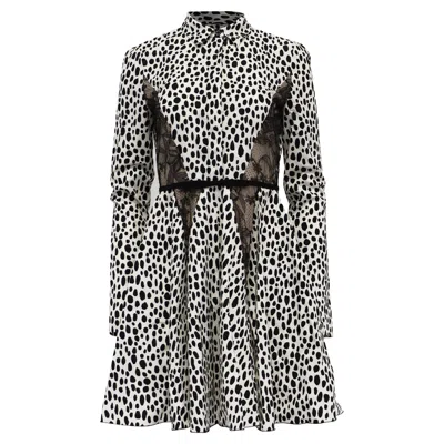 Giambattista Valli Polka Dot Mini Dress In White And Black Cotton