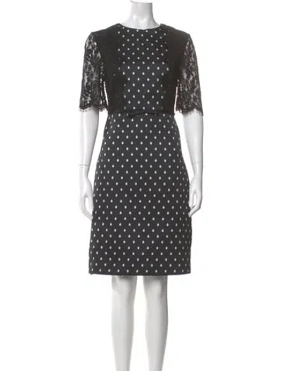Pre-owned Giambattista Valli Polka Dot Print Knee-length Dress In Gray