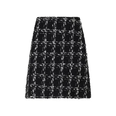 Giambattista Valli Tweed A-line Skirt In Black