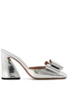 Giambattista Valli Pop-bow 100mm Mules In Silver