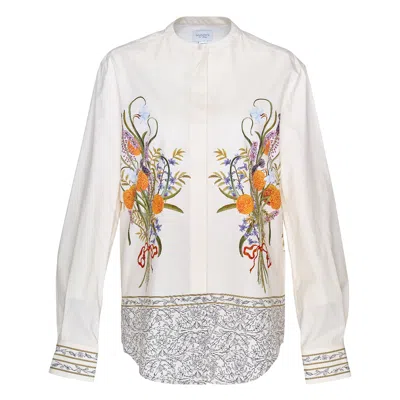 Giambattista Valli Popeline Printed Blouse In Neutral