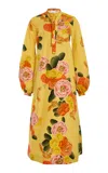 Giambattista Valli Poplin Floral Dress In Yellow