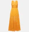 Giambattista Valli Printed Cotton Maxi Dress In Yellow