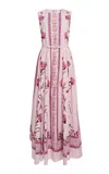 Giambattista Valli Printed Cotton-poplin Maxi Dress In Light Pink