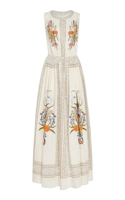 Giambattista Valli Printed Cotton Poplin Maxi Dress In Multi