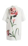 Giambattista Valli Printed Cotton Poplin Mini Dress In Ivory
