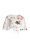 Giambattista Valli Printed Cotton Poplin Top In White