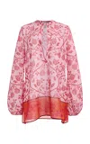 Giambattista Valli Printed Cotton Voile Mini Dress In Pink