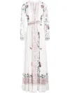 Giambattista Valli Silk Maxi Dress With Floral Embroidery In White