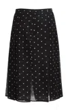 Giambattista Valli Printed Georgette Knee-length Skirt In Black