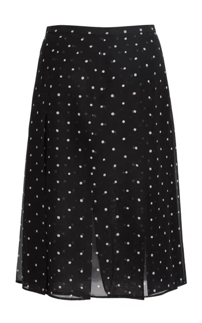 Giambattista Valli Printed Georgette Knee-length Skirt In Black