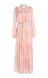 Giambattista Valli Printed Georgette Maxi Dress In Light Pink