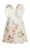 Giambattista Valli Printed Linen Mini Dress In Multi