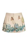 Giambattista Valli Printed Linen Shorts In Neutral