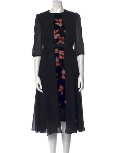 Pre-owned Giambattista Valli Printed Midi Length Dress In Black