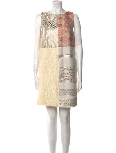 Pre-owned Giambattista Valli Printed Mini Dress In Neutral