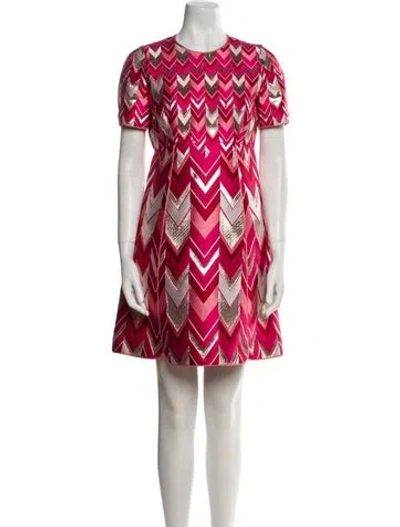 Pre-owned Giambattista Valli Printed Mini Dress In Pink