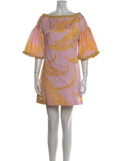Pre-owned Giambattista Valli Printed Mini Dress In Pink