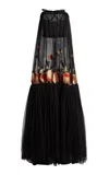 Giambattista Valli Printed Net Gown In Black