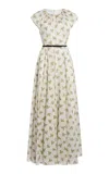 Giambattista Valli Printed Organza Maxi Dress In White