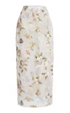 Giambattista Valli Printed Organza Midi Skirt In Multi