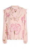 Giambattista Valli Printed Sablé Blouse In Light Pink
