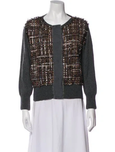 Pre-owned Giambattista Valli Printed Scoop Neck Sweater In Green