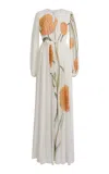 Giambattista Valli Printed Silk-georgette Gown In Ivory