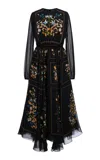 Giambattista Valli Printed Silk Georgette Maxi Dress In Black