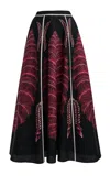 Giambattista Valli Printed Silk Poplin Maxi Skirt In Multi