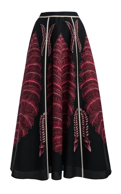 Giambattista Valli Printed Silk Poplin Maxi Skirt In Multi