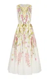 Giambattista Valli Printed Silk Poplin Midi Dress In Multi