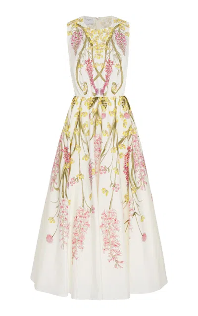 Giambattista Valli Printed Silk Poplin Midi Dress In Multi